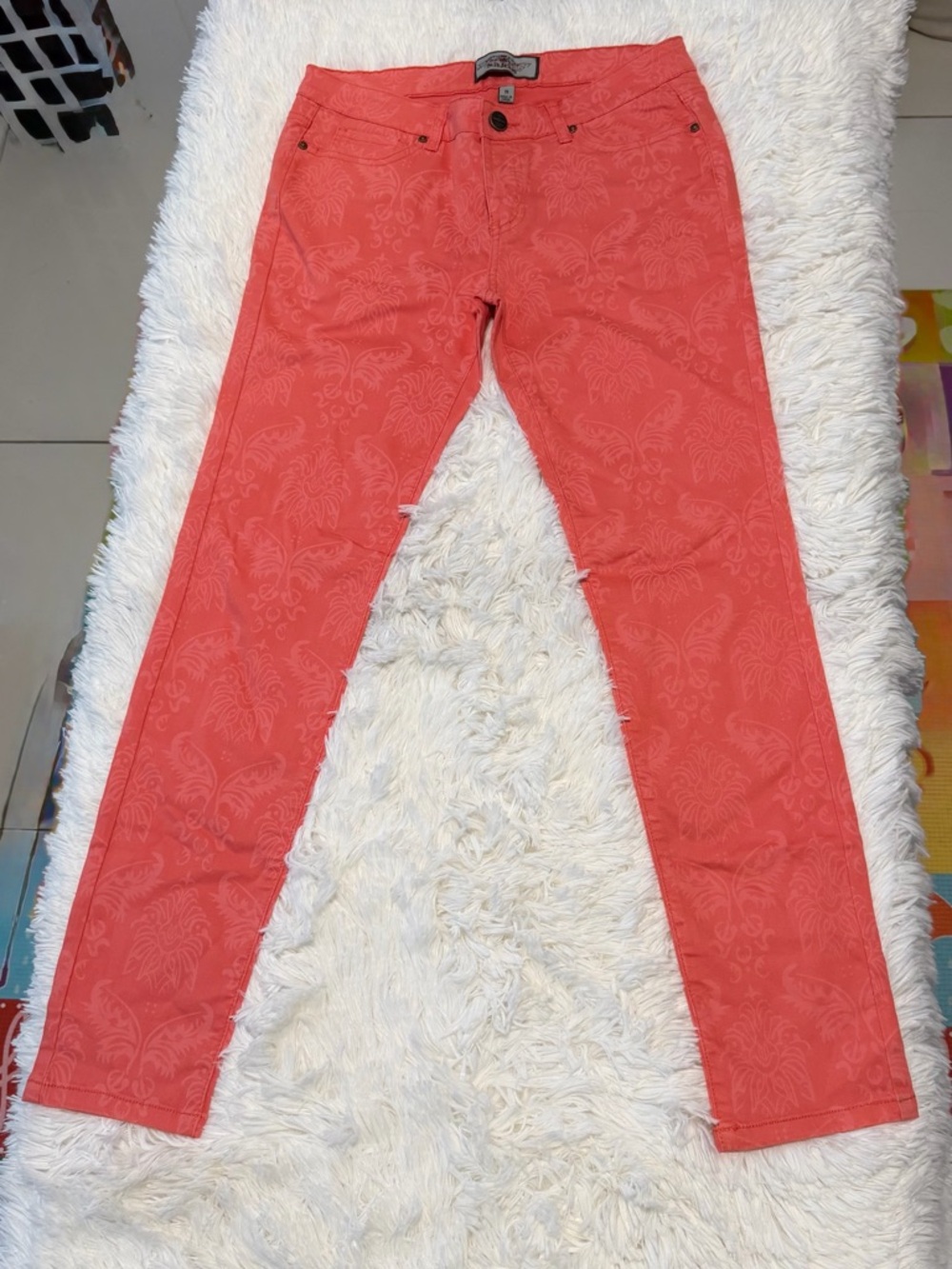 Women's Coral Patterned Slim Jeans